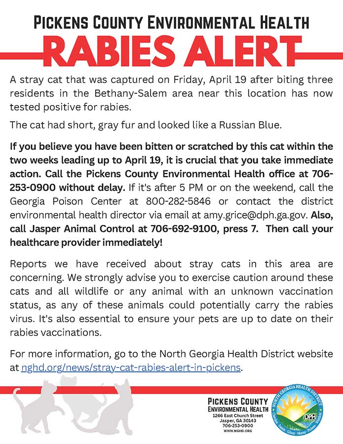 Rabies Alert in Pickens County